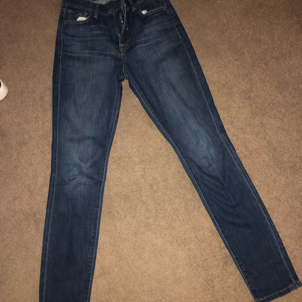 Blue high rise jeans